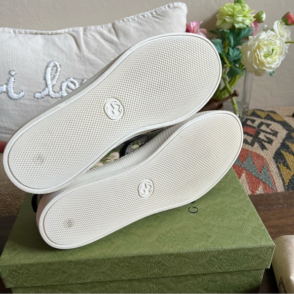 Gucci Supreme GG Canvas Bloom Green Floral Print Slip On Sneakers 10.5 G US11 - Picture 14 of 17